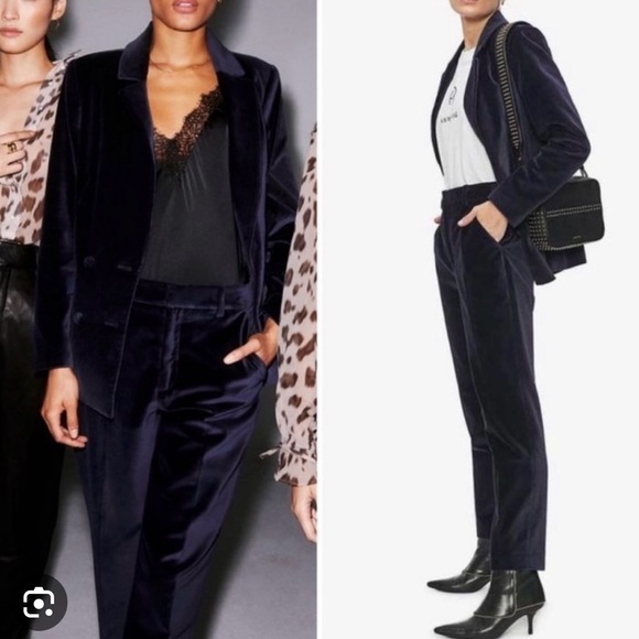 Anine Bing Velvet Ankle Trousers. - Picture 1 of 8
